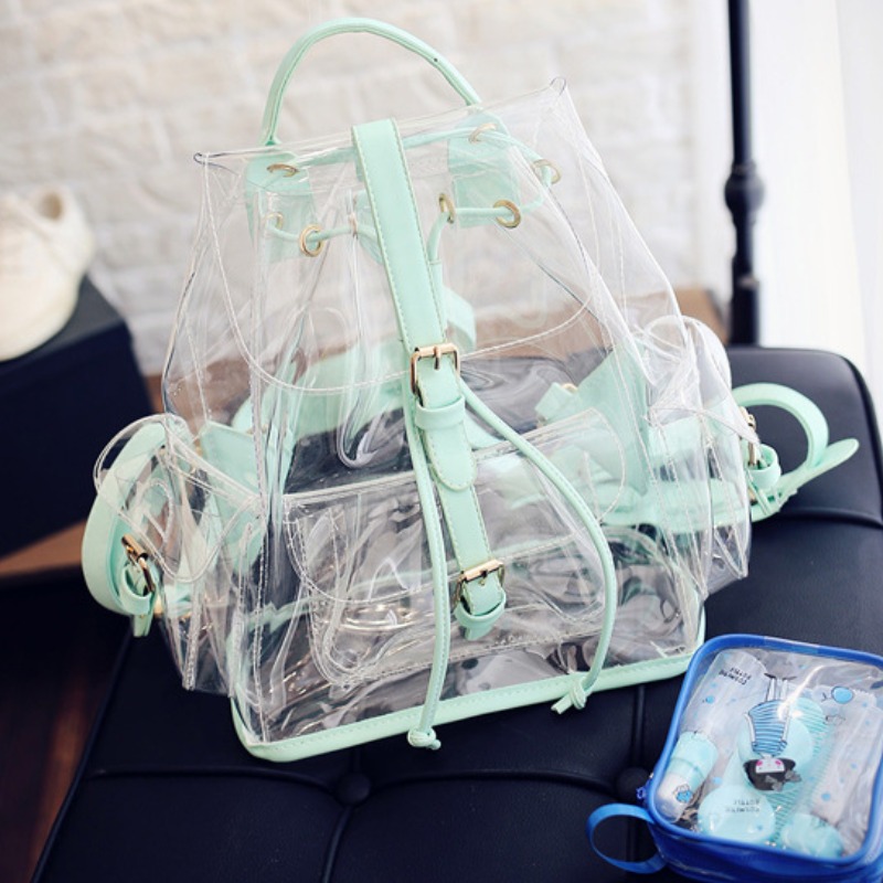 

lovely Stylish See-through Green Backpack