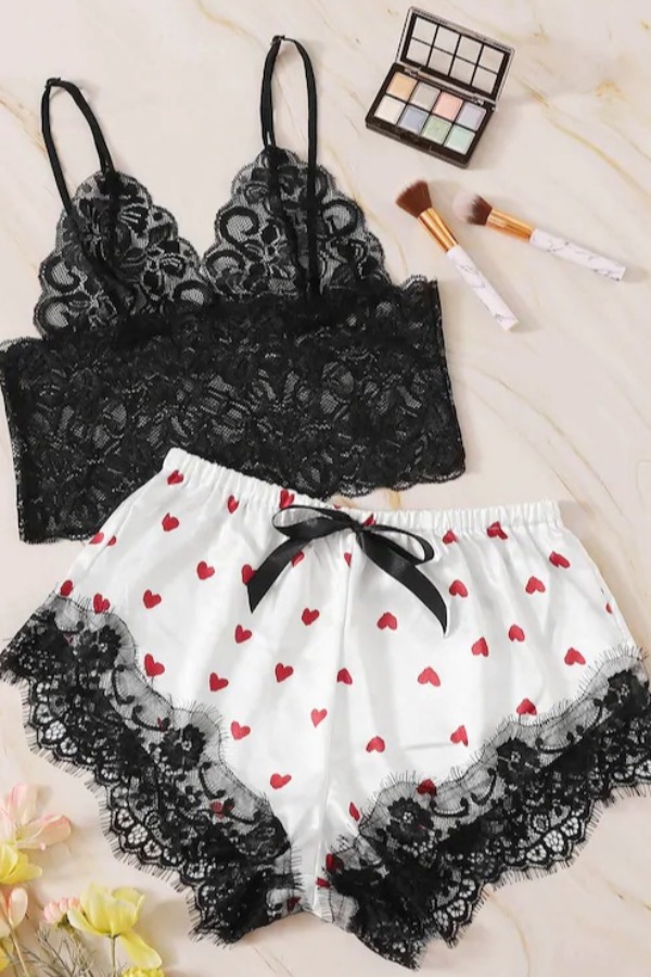 

lovely Leisure Lace Patchwork White Sleepwear
