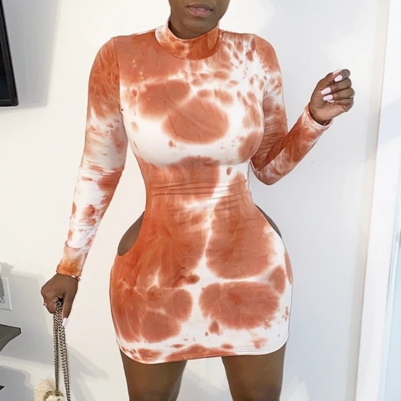 

lovely Trendy Tie-dye Fan Fare Mini Dress
