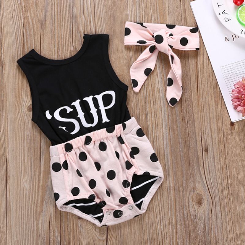 

lovely Sweet Letter Print Black Girl One-piece Romper