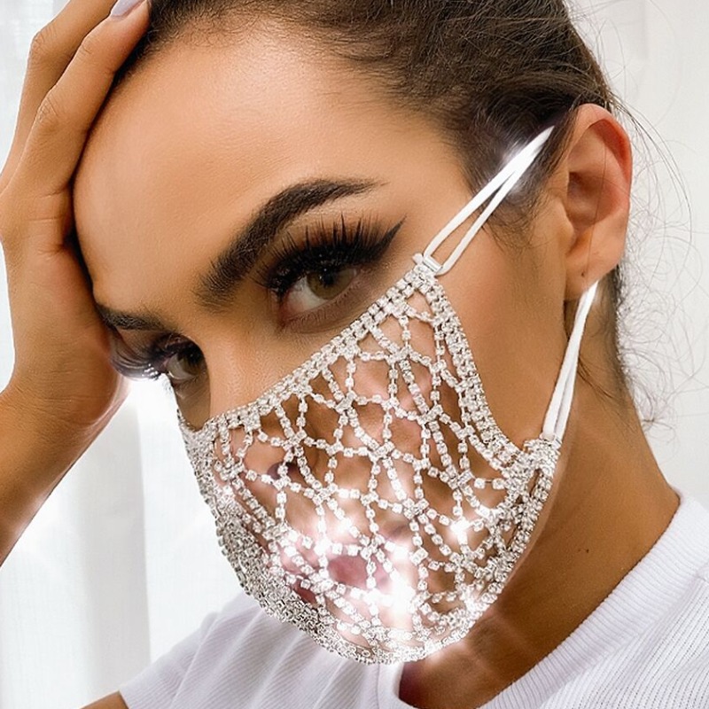 

lovely Hollow-out Silver Face Mask