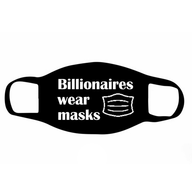 

Lovely Letter Print Carbon Black Face Mask
