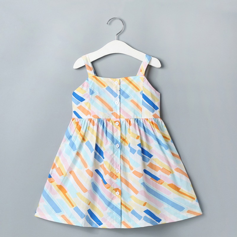 

lovely Sweet Print Multicolor Girl Knee Length Dress, Multi