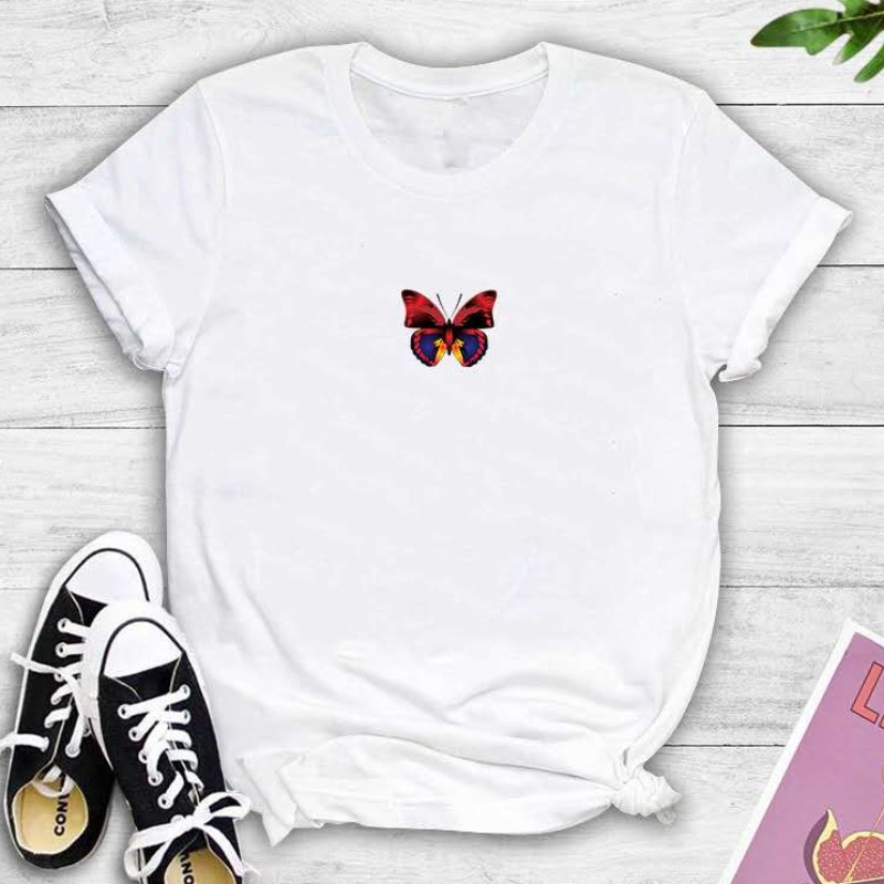 

lovely Leisure O Neck Print White T-shirt