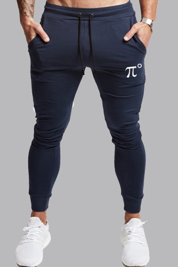 

lovely Casual Lace-up Navy Blue Pants