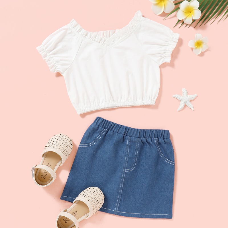 

lovely Sweet Stringy Selvedge White Girl Two-piece Skirt Se