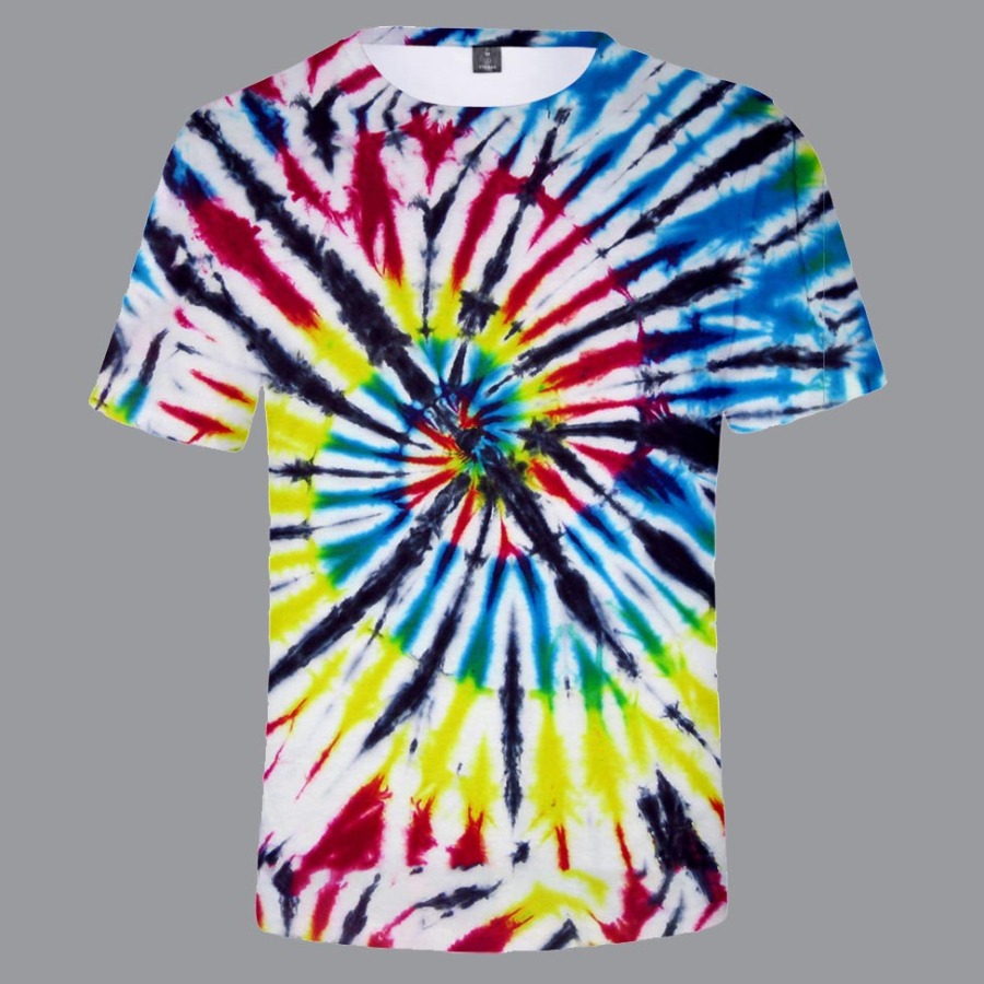 

Men Lovely Trendy O Neck Tie-dye Rose Red T-shirt