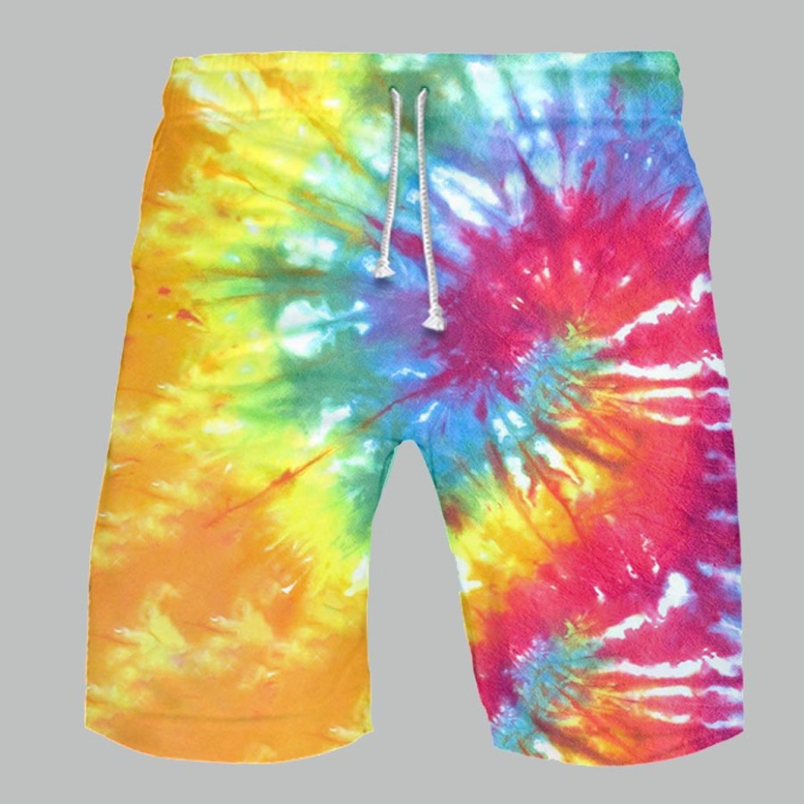 

Men Lovely Bohemian Tie-dye Watermelon Red Shorts