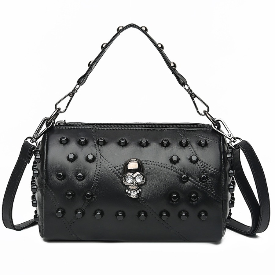 

lovely Chic Rivet Decorative Black Messenger Bag
