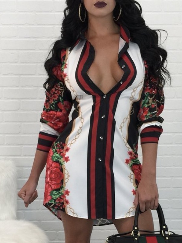 

lovely Stylish Print Patchwork Black Mini Dress