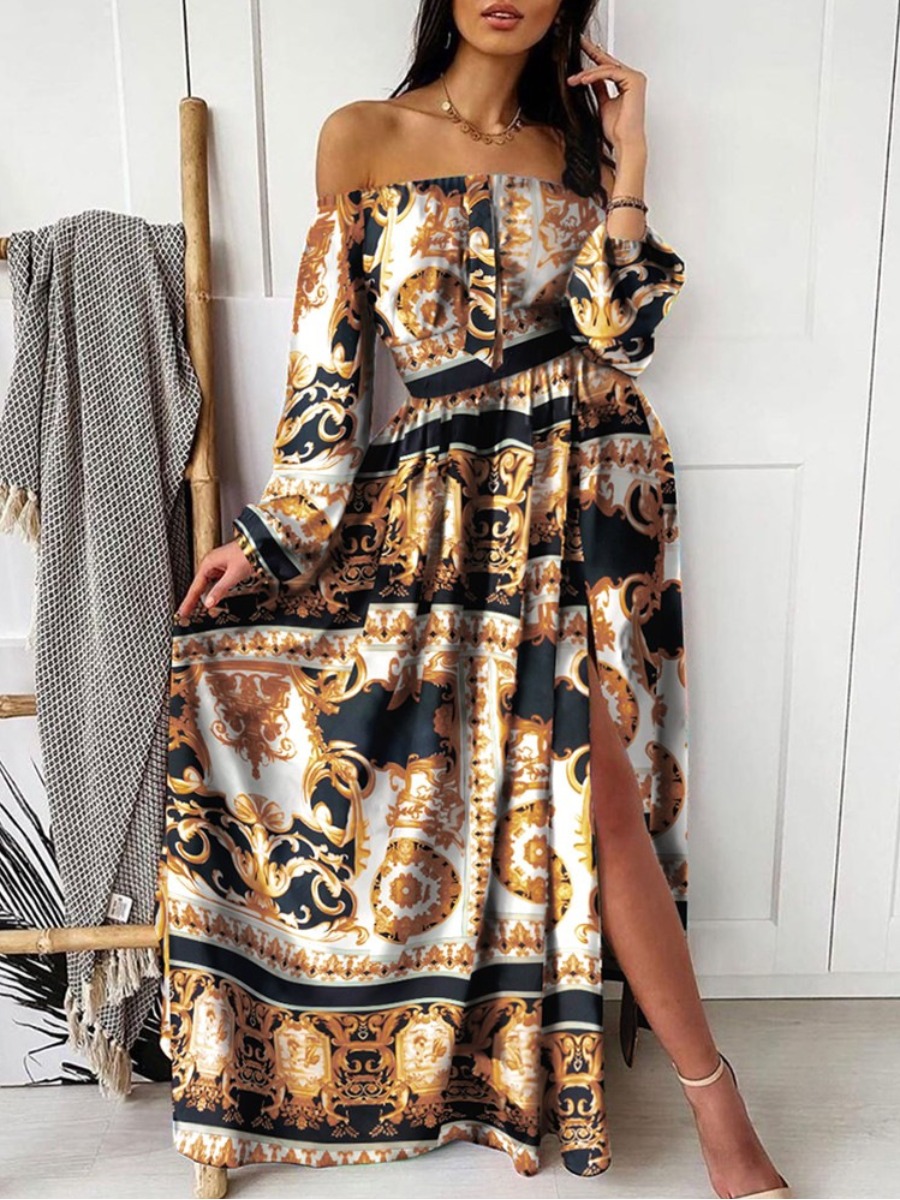 Versace print cheap maxi dress