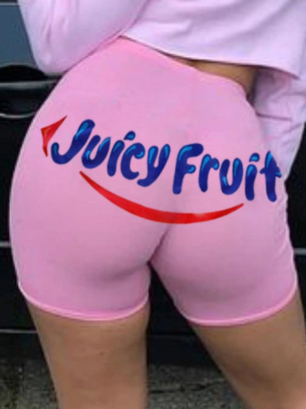 

lovely Sportswear Letter Print Pink Shorts