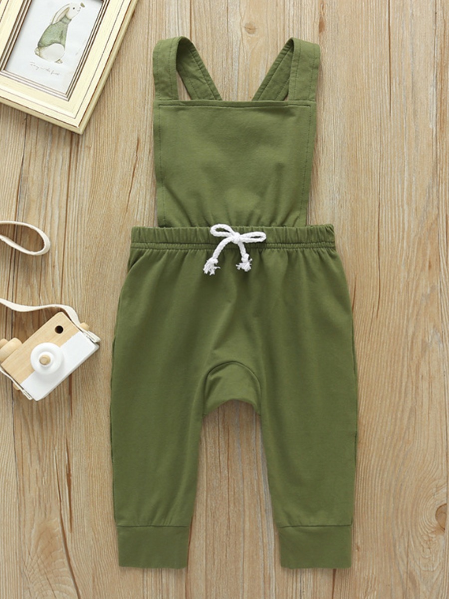 

lovely Sweet Lace-up Army Green Girl One-piece Jumpsuit
