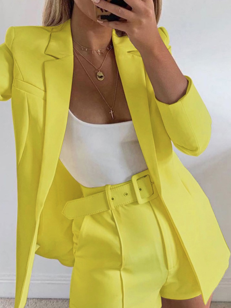 

lovely Temperament Basic Yellow Suits