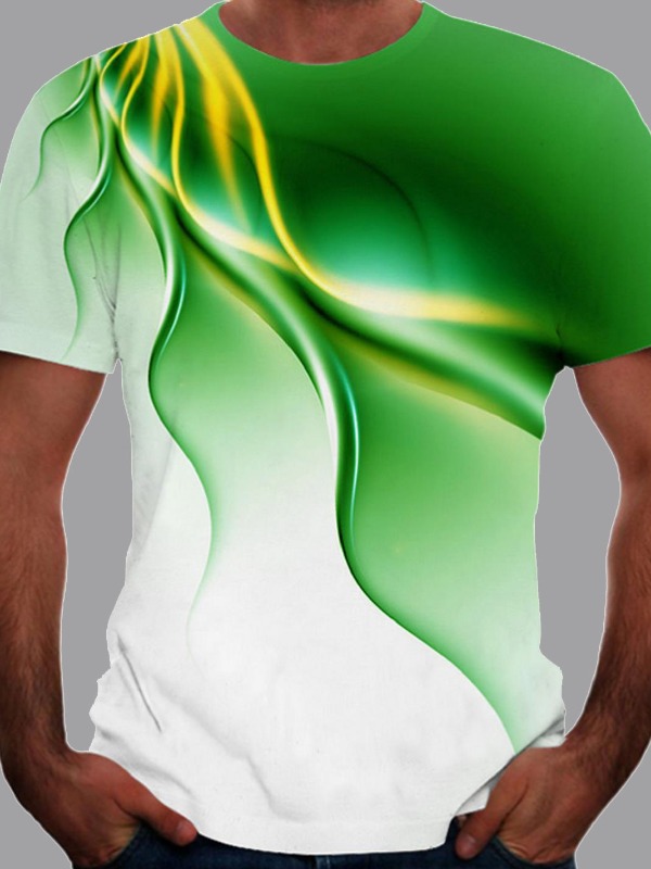 

Men lovely Street O Neck Print Green T-shirt