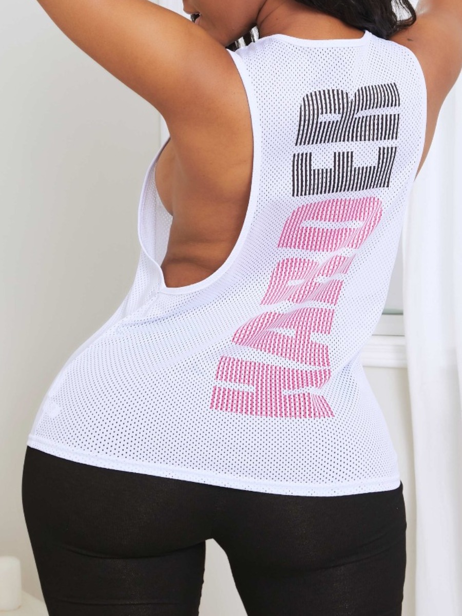 

lovely Casual O Neck Letter Print White Loungewear
