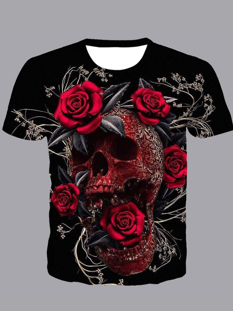 

Men lovely Trendy O Neck Print Black T-shirt