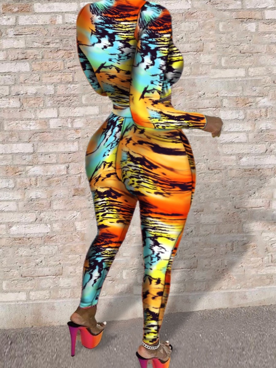 LW Tie Dye Crop Top Skinny Pants Set