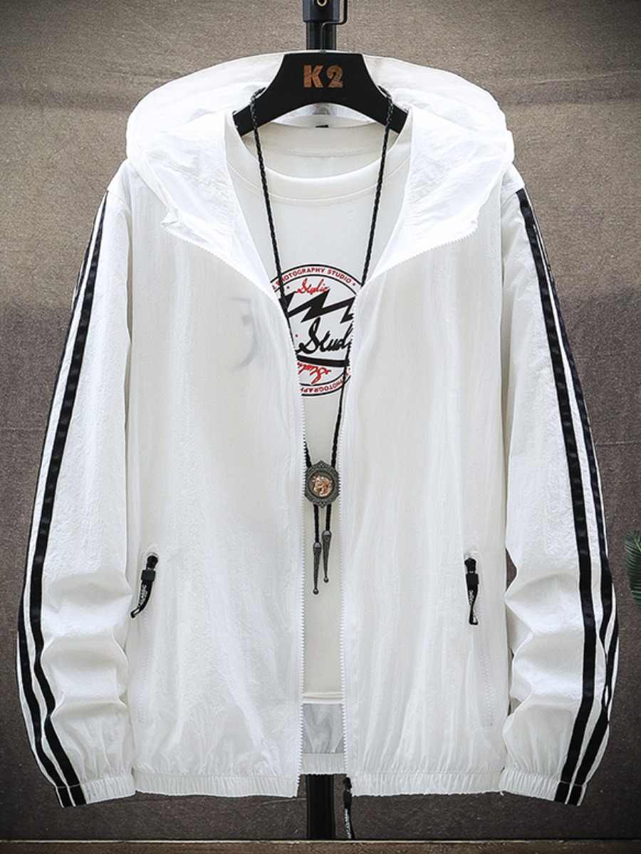 

lovely Sportswear Patchwork White Jacket
