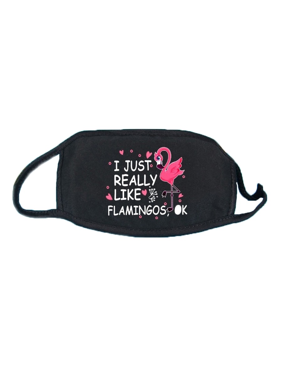 

lovely Letter Print Carbon Black Face Mask