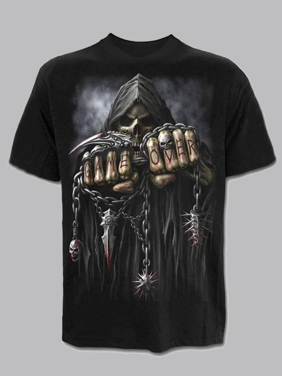 

Men lovely Casual O Neck Print Black T-shirt