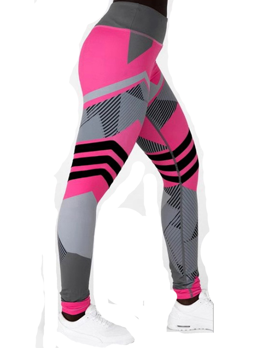 

lovely Sportswear Patchwork Skinny Pink Pants