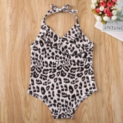 lovely Leopard Print Girl One-piece Swimsuit
