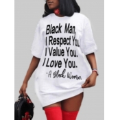 LW Plus Size Leisure O Neck Letter Print White Min