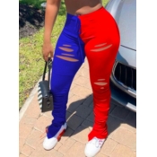 LW Mid Waist Ripped Patchwork Pants