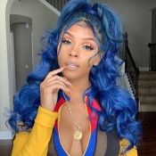 Lovely Trendy Long Curly Blue Wigs