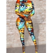 LW Tie Dye Crop Top Skinny Pants Set