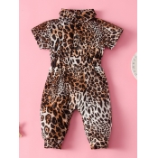 lovely Trendy Leopard Print Girl One-piece Jumpsui