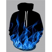 Men lovely Trendy Hoodie Collar Print Blue Hoodie