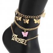 LW Stylish Butterfly Gold Anklet