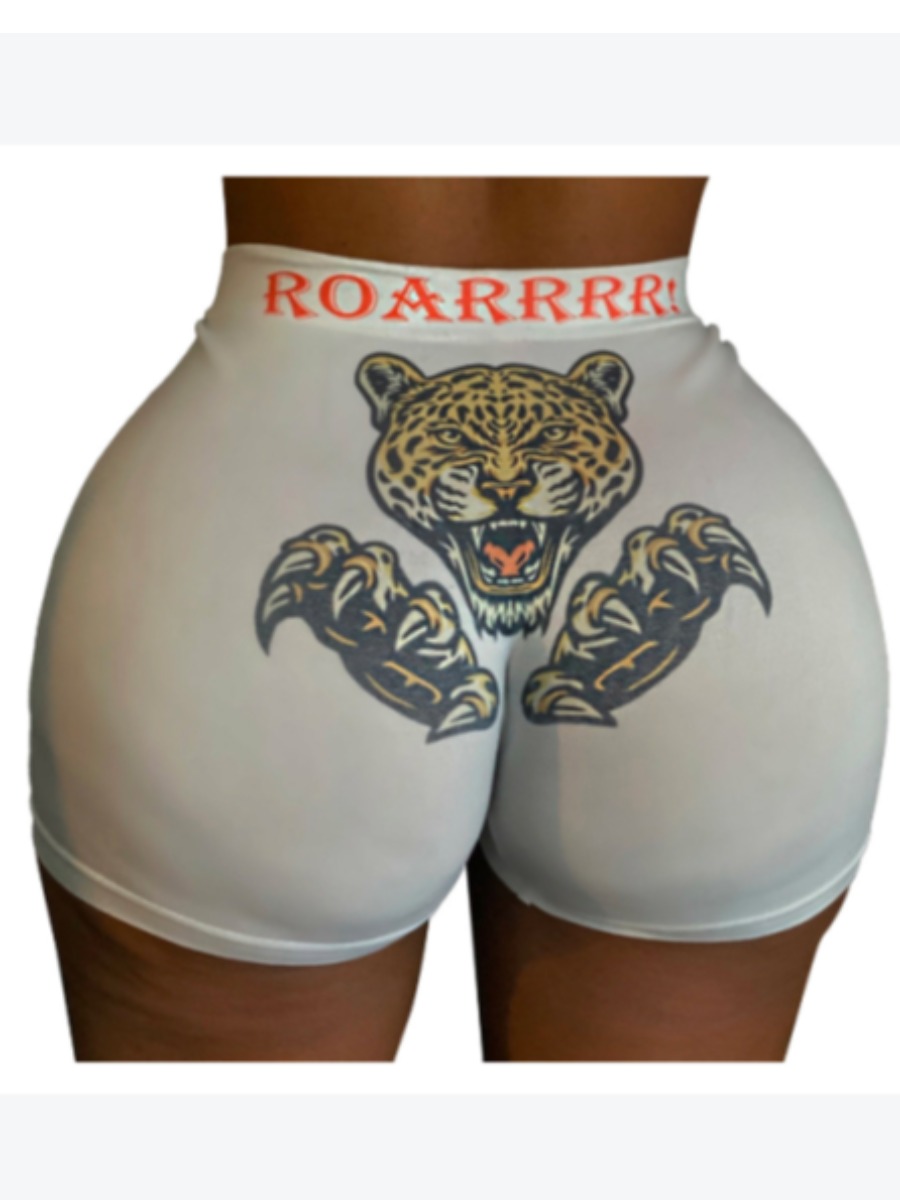 

lovely Sportswear Print White Shorts