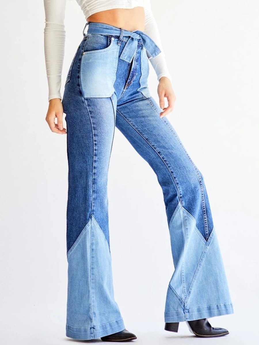 

lovely Street Patchwork Deep Blue Jeans