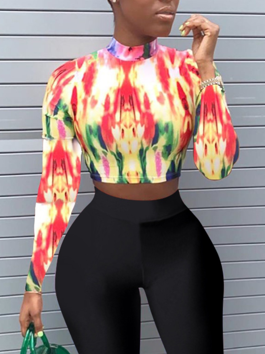 

lovely Street O Neck Tie-dye Multicolor T-shirt, Multi