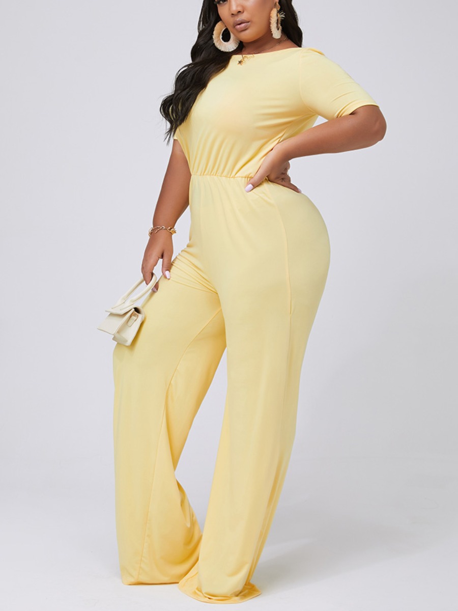 

lovely Leisure O Neck Basic Skinny Khaki One-piece Jumpsuit