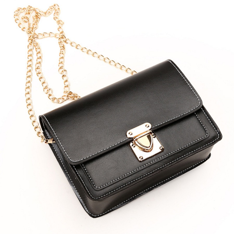 

lovely Chic Chain Strap Black Crossbody Bag