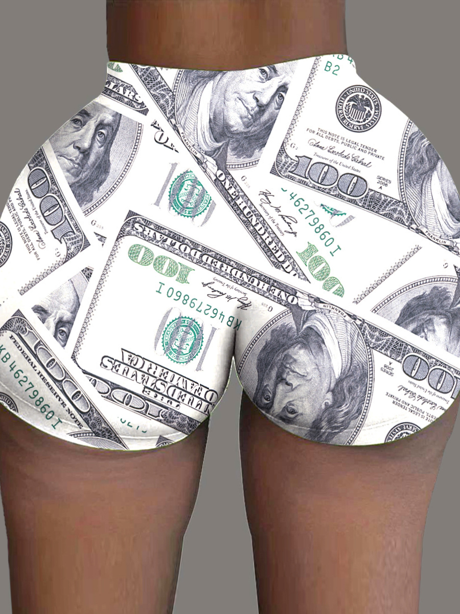 

lovely Trendy Print Black Plus Size Shorts