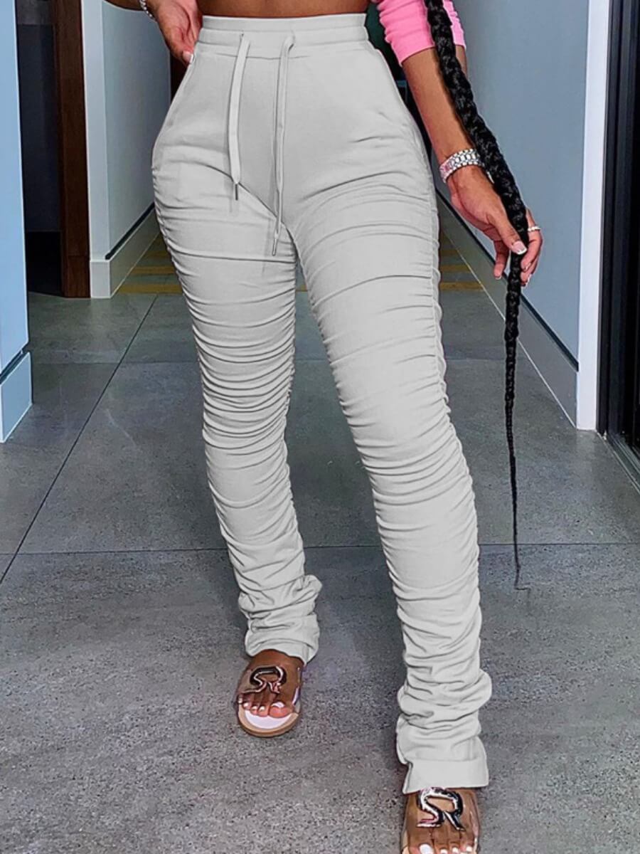 

Lovely Sportswear Fold Design Grey Pants