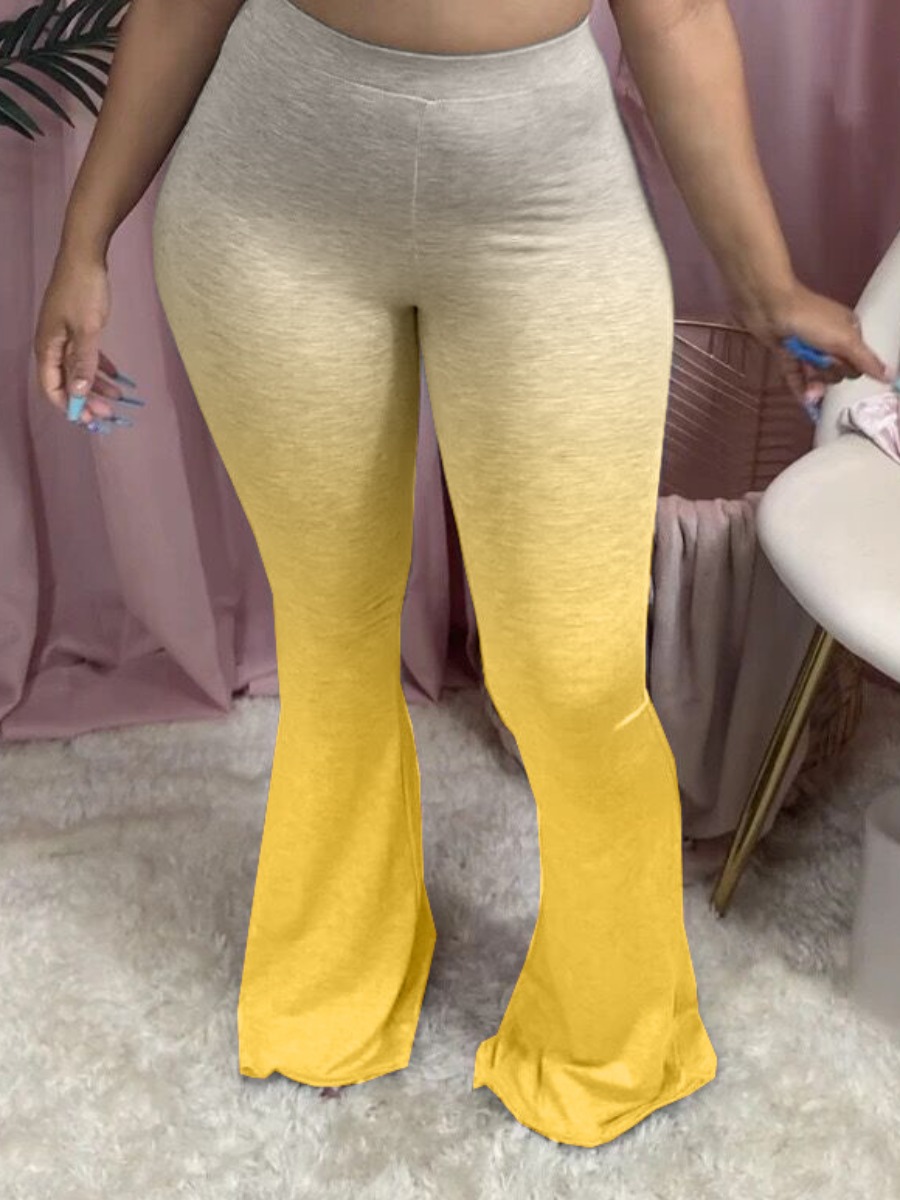 

lovely Street Gradient Flared Yellow Pants