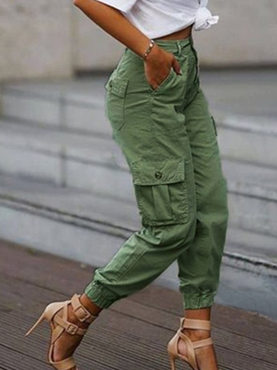 

lovely Street Pocket Patched Army Green Pants