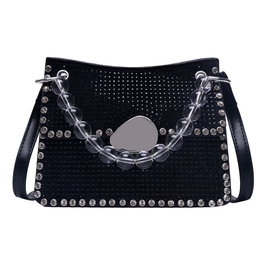 

lovely Chic Rhinestone Decorative Black Crossbody Bag