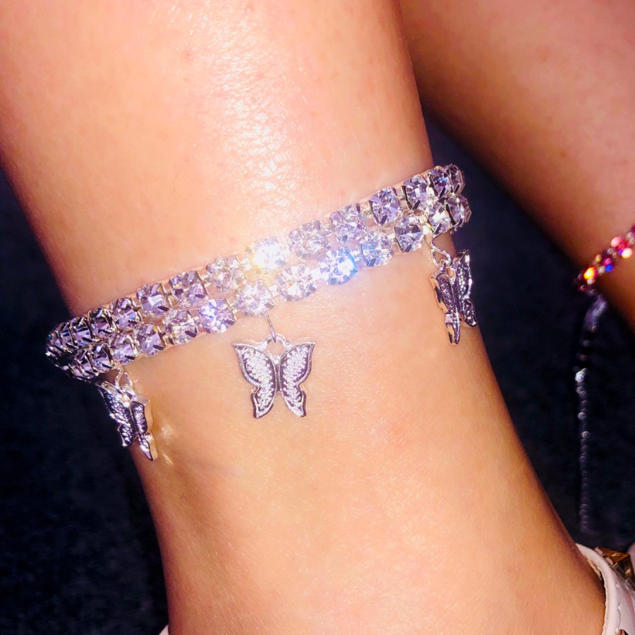 

lovely Stylish Butterfly Silver Body Chain