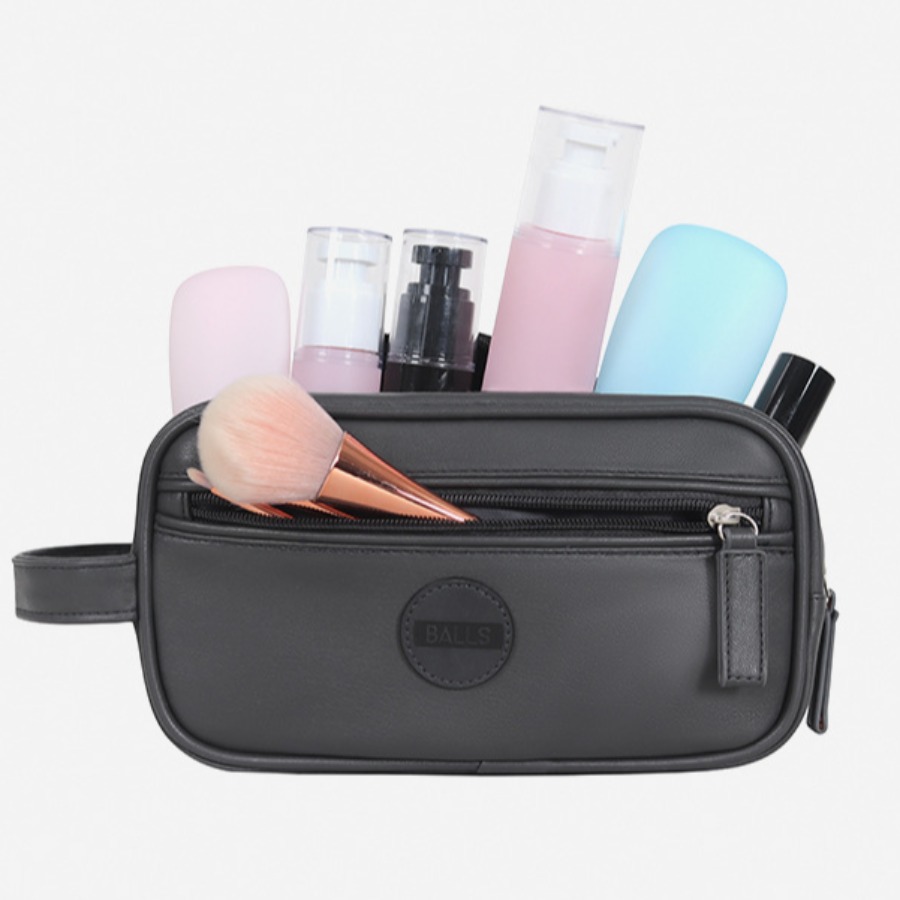 

lovely Casual Zipper Design Black Makeup Bags, Dark grey