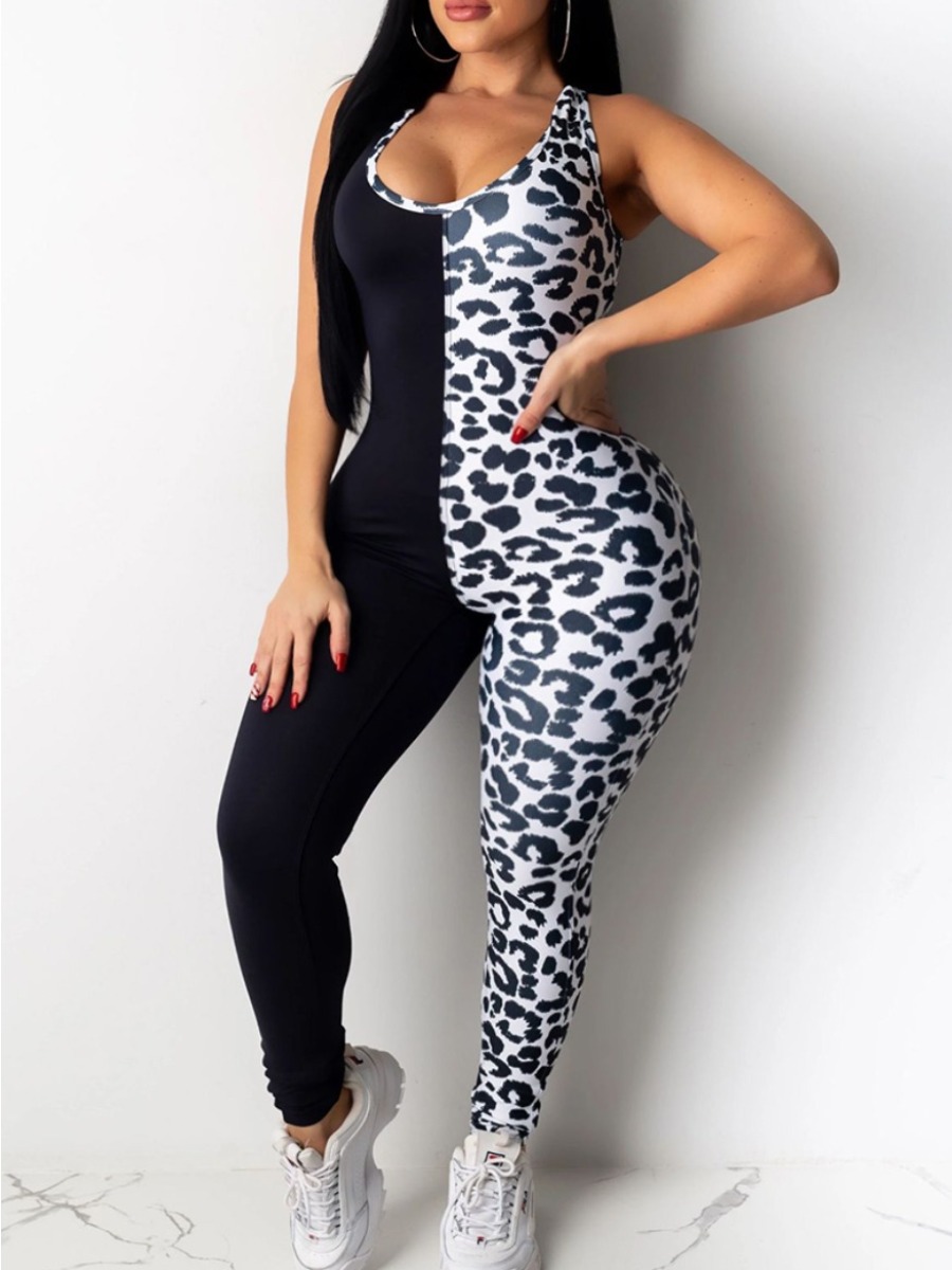

lovely Casual Print Patchwork White One-piece Jumpsuit