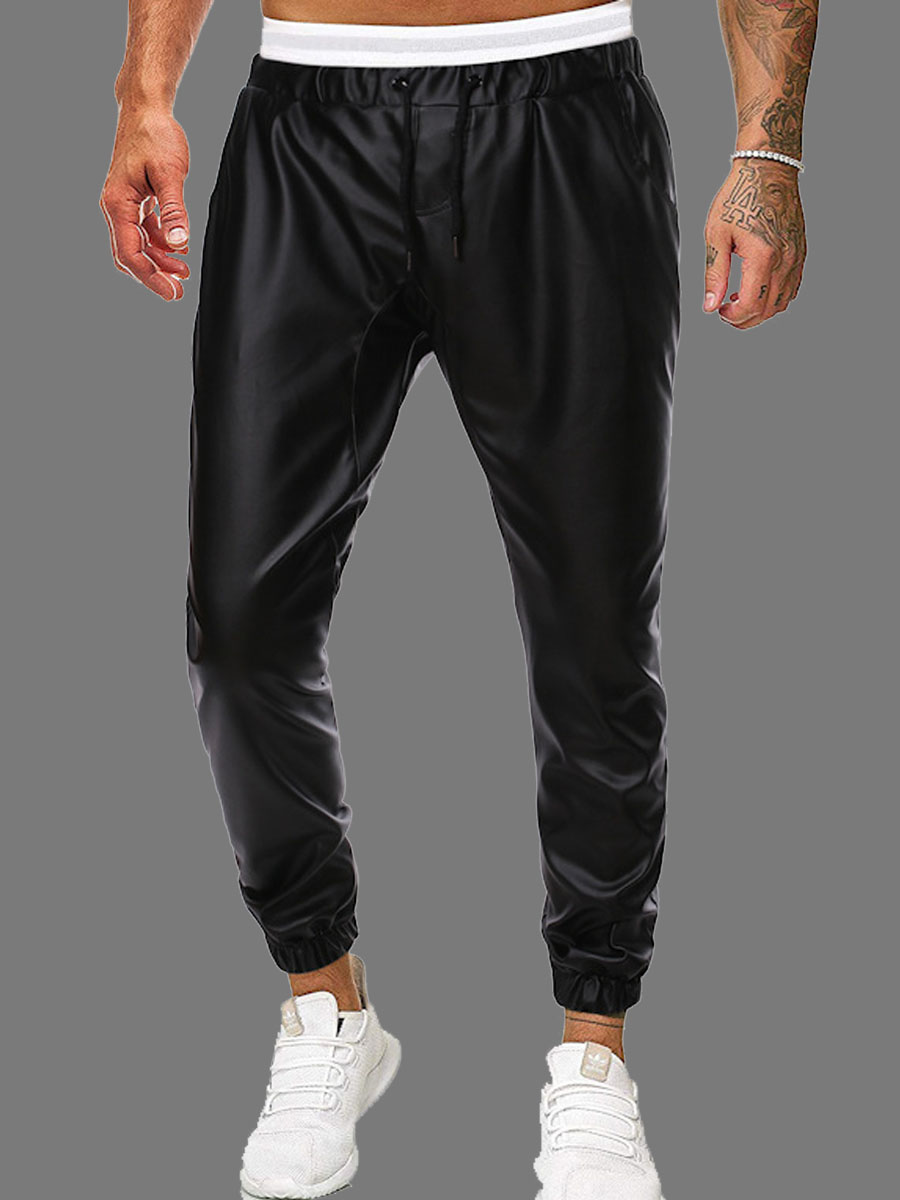 

lovely Casual Basic Black Men Pants