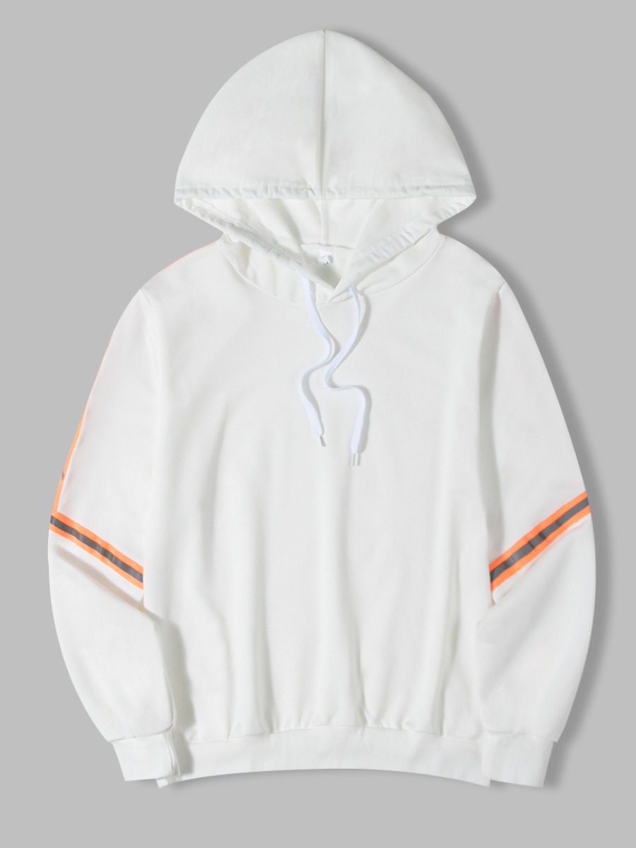 

lovely Casual Hooded Collar Print White Hoodie