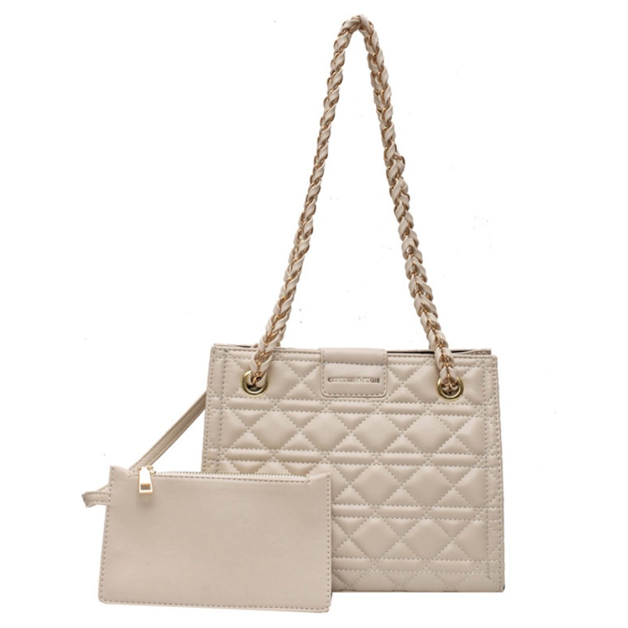 

lovely Trendy Chain Strap Beige Crossbody Bag